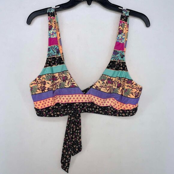 Seafolly Australia 2pc Women's Floral Striped Bikini Set Size 16 - Picture 5 of 8